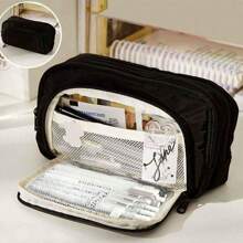 1 pièce Trousse à crayons de grande capacité avec design portable, idéal pour le bureau et l'école. Polyvalente en tant que sac de maquillage, convient pour le bureau, l'école, les jeunes, les filles, les garçons, les hommes, les femmes, les adultes, trousse à crayons, sac d'école