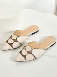 New Hollow Toe Slip-On Flat Sandals For Women, Summer French Fashion Design