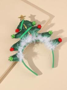 1 Băng đô cài tóc hình ngôi sao và cây thông Noel đính sequin cho trẻ em dùng để trang trí tiệc Giáng sinh - Nhiều màu - Xem 5