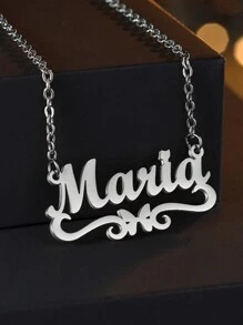 1PC 简约不锈钢 DIY 字母项链创意蝴蝶名字吊坠锁骨链可定制名字简约日常风格钥匙扣产品包括礼盒情人节礼物生日礼物母亲节礼物日常礼物 - 彩色 - 查看 3