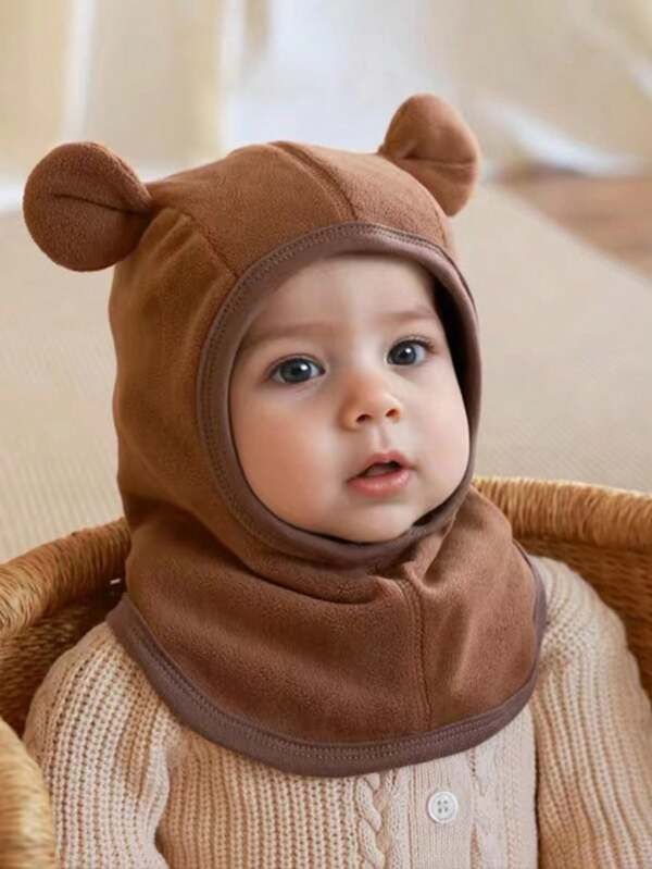 1pc Baby/Toddler/Kids Cartoon Animal Plush Warm Hooded Hat, Everyday Style