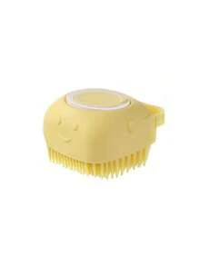 1 pieza Cepillo de baño y champú de verano para mascotas, cepillo de goma de silicona para masaje con compartimento para champú para herramientas de aseo de perros y gatos; Accesorios para perros y gatos; Playa; Sol; Viaje; Fresco;