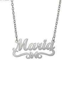 1PC 简约不锈钢 DIY 字母项链创意蝴蝶名字吊坠锁骨链可定制名字简约日常风格钥匙扣产品包括礼盒情人节礼物生日礼物母亲节礼物日常礼物 - 彩色 - 查看 8