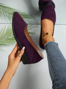 Women's Fashion Plus Size Low Heel Flat Shoes, Non-Slip New Casual Slip-On Shoes For Small Feet To Increase Height, French Low Vamp Loafers, Comfortable Breathable Moccasins, Pointed Toe Oxfords, All Seasons