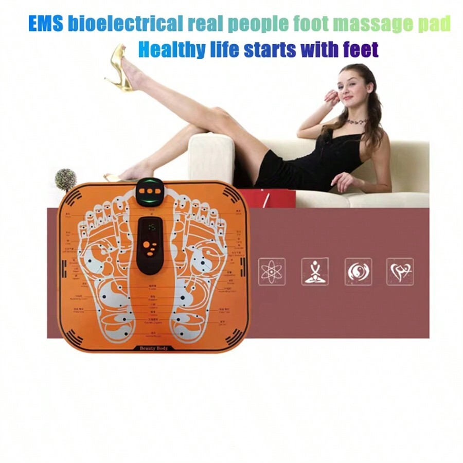 Home Wireless Remote Control EMS Foot Massage Pad Blood Circulation