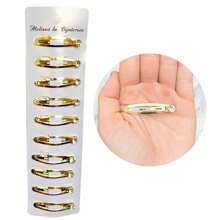 10 Presilhas Para Cabelo Tic Tac Em Metal Penteado Pedras Strass Pérola Dourado Prata