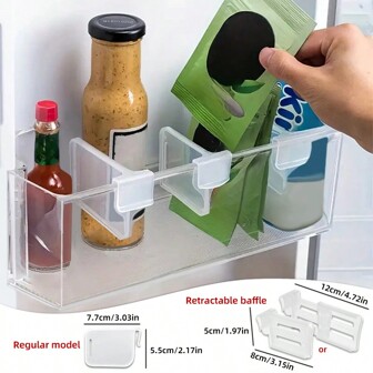 4pcs/8pcs/15pcs Multi-Functional Fridge Divider With Adjustable Buckle, Free Combination Plastic Partition For Drawer Organizing, Closet Storage Separator For Sorting Clothes And Socks