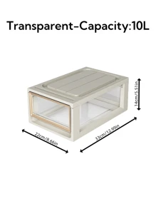 1pc 5/10/16/28/36/37/46/47L Large Capacity Drawer Storage Box, Closet Organizer/Bedroom Closet/Portable Closet, Plastic Transparent Storage Cabinet, Clothes And Underwear Large Capacity Storage Box, Stackable Storage Box High Hardness Storage Box