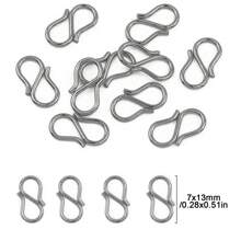 20 pièces Connecteurs en acier inoxydable dorés/argentés en forme de S de 8 mm, fournitures de fabrication de bijoux DIY pour bracelets, colliers, porte-clés, projets d'artisanat