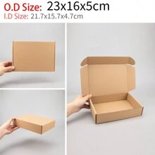 10pcs Corrugated Cardboard Box In Khaki Color For Postal And Packing Use, Airplane Box, Gift Box, Express Delivery Box, Packaging Box,Christmas Valentine Day