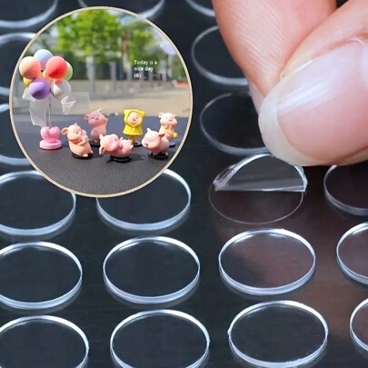 400/200/100 Pcs Clear Round Acrylic Double Sided Adhesive Stickers - Residue Free, Removable, Nano Adhesive, Ideal For Wedding Balloons, Car Decorations And Gluing Applications