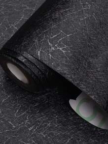 1 Roll Black Silk Wallpaper Embossed Self Adhesive Peel And Stick Wallpaper Contact Paper Removable Kitchen Wallpaper Vinyl Black Wallpaper Cabinet Furniture Textured Wallpaper, Stickers, Wall Decal, Vinyl Decal For Home Decorations, Spring Decoration Items Refresh Your Home, Festival Decoration Stickers Gifts Birthday Graduation