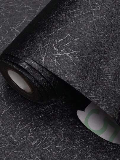 1 Roll Black Silk Wallpaper Embossed Self Adhesive Peel And Stick Wallpaper Contact Paper Removable Kitchen Wallpaper Vinyl Black Wallpaper Cabinet Furniture Textured Wallpaper, Stickers, Wall Decal, Vinyl Decal For Home Decorations, Spring Decoration Items Refresh Your Home, Festival Decoration Stickers Gifts Birthday Graduation