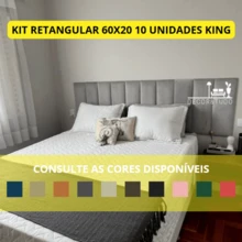 Kit 10 Rectangular Upholstered Headboard For Modular King Size Box Bed Bedroom Decoration 60x20 - Baby Pink - View 2