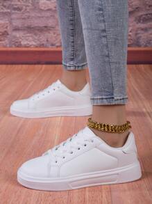 Men's New Versatile Casual Shoes, White Sneakers - White - View 4