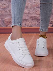 Men's New Versatile Casual Shoes, White Sneakers - White - View 1