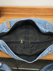 Women Fashion Solid Color Versatile Casual Fanny Pack - Baby Blue - View 4