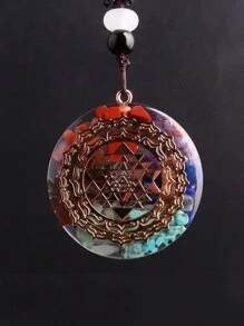 1 件 Sri Yantra Energy Orgonite 项链，脉轮 Orgone 吊坠 Aura 珠宝，男女通用 - 奧根項鍊 - 查看 7
