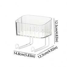 1 件壁挂式发带架，自粘式弹簧支架收纳架，带透明收纳盒，适用于蝴蝶结、领带、夹子、别针、爪子，透明 - 彩色 - 查看 8