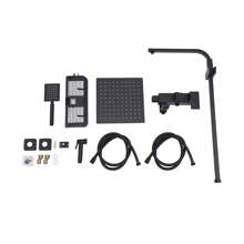 YUNRUX Stainless Steel Shower Fitting Shower System Head Shower Stainless Steel Shower Set With Fitting Shower Panel Rain Shower Set With Hand Shower (Black)