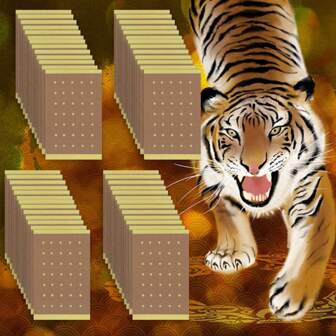 50PCS/50PCS/20PCS/10PCS/5PCS/1PCSherbal Tiger Patch 加热贴自粘膏药用于膝盖颈椎手臂腰部发热缓解疲劳舒缓情绪