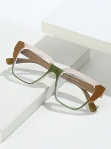 1pc Unisex Square Retro TR90 Non-Prescription Glasses - Multicolor - View 3