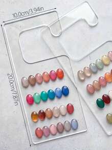 1pc Acrylic Nail Polish Display Board With Hooks, Nail Art Tool - Clear - View 5