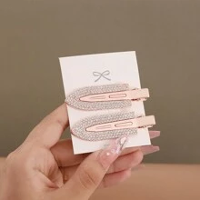 2/4/6/8件組 無痕髮夾 鑲鑽不壓扁扁平造型夾 閃亮鑲鑽金屬捲髮針 瀏海無痕鱷魚夾 化妝造型髮飾工具 抓夾 學校用品 頭飾髮夾 - 多色 - 查看 31