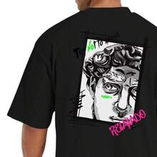 Streetwear Cotton T-Shirt With Oversized Fit, Ideal For Sports And Gym Art Julio - màu đen - Xem 4