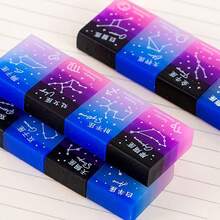 5pcs Creative Zodiac Starry Sky Gradient Erasers, Student Stationery Gifts, Assorted Zodiac Colors - Multicolor - View 10