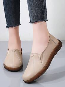 Women Flat Shoes Comfortable Anti-Slip Waterproof Round Toe Breathable Soft Bottom Loafers, 2024 New Arrival