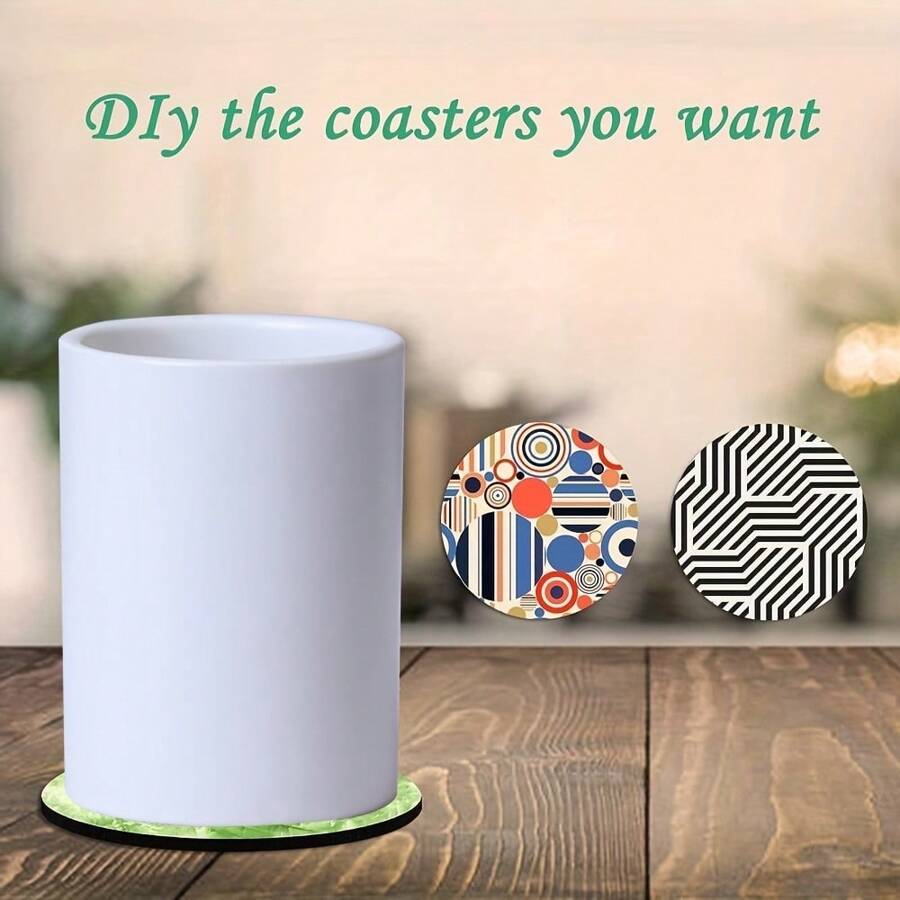 20pcs Sublimation Blank Cup Coasters Bulk 4x4 Inch Round Blank Cup Mat