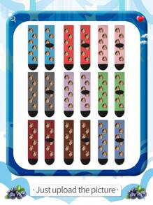 1 paire de chaussettes mi-mollet personnalisées pour enfants avec visage. Vous pouvez mettre n'importe quel visage sur les chaussettes, pour garçon ou fille. Chaussettes personnalisées avec photos. Paires de photos intéressantes personnalisées avec des chaussettes moyennes à longues. Convient pour la Saint-Valentin. Rangées, modernes, colorées, mignonnes, adorables, décontractées, personnalisées, uniques, personnalisées. Cadeaux de bébé, cadeaux idéaux pour lui, cadeaux idéaux pour elle, fils, fille