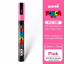 UNI PC-1M PC-3M Feutre Acrylique Marker Pen Poster Graffiti Marker Advertising Pen Waterproof Student Office Supplies Painting Art Pens Back To School