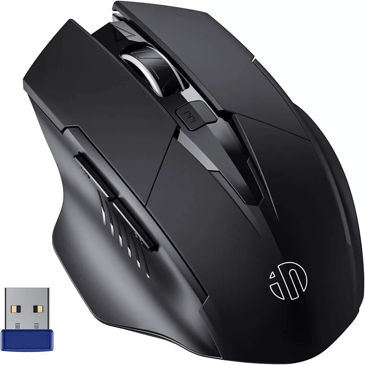 Wireless Game Mouse, Rechargeable Silent Mice With 2.4G USB Receiver For Laptop - Black - View 1
