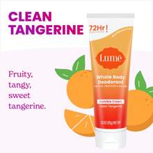 2 PCS  Whole Body Deodorant - Invisible Cream Tube - 72 Hour Odor Control - Aluminum Free, Baking Soda Free, Skin Safe - (Clean Tangerine)