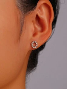 1 Cặp bông tai vòng tròn nhỏ bằng bạc Sterling 925 mạ vàng trắng Zirconia, thiết kế sang trọng, tối giản, phù hợp cho phụ nữ hàng ngày, hẹn hò, tiệc tùng, mua sắm, các dịp nghỉ lễ - Bạc - Xem 3