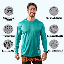 Kit 4 Men's Thermal Shirts UV Sun Protection Ultraviolet Second Skin T-Shirt Gym Beach Pool - Màu xanh Bạc hà - Xem 3