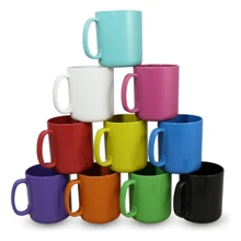 Mug 440ml Plastic Bright Colors Colorful School Nursery Factory Office Company Customize Personalization Sublimate Sublimation - 黑色 - 查看 3