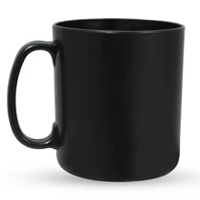 Mug 440ml Plastic Bright Colors Colorful School Nursery Factory Office Company Customize Personalization Sublimate Sublimation - 黑色 - 查看 1