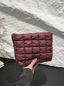 Túi đựng mỹ phẩm đa năng thời trang thu đông mới, túi cầm tay xếp ly mini, túi đựng đồ trang điểm, túi đựng đồ trang điểm, túi mini, túi đựng đồ trang điểm nhỏ, phụ kiện, giá đựng đồ trang điểm, túi đựng cọ, hộp đựng đồ trang điểm, đồ dùng du lịch, phụ kiện cho nữ, đồ dùng khi đi du lịch, túi đựng đồ trang điểm, túi đựng đồ trang điểm, túi đựng đồ trang điểm, túi đựng đồ trang điểm - Màu Đỏ Sâu - Xem 1