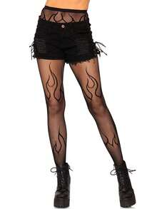 3pairs Polka Dot Pattern Black Tights For Women - Black - View 21