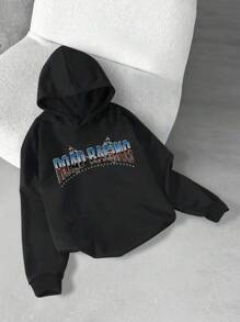 Teen Boys Loose Plus Size Sweatshirts For Long Sleeve Retro Racing And Letter Print Casual Graphic Hoodies Pullover Oversized Hoodie