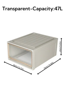 1pc 5/10/16/28/36/37/46/47L Large Capacity Drawer Storage Box, Closet Organizer/Bedroom Closet/Portable Closet, Plastic Transparent Storage Cabinet, Clothes And Underwear Large Capacity Storage Box, Stackable Storage Box High Hardness Storage Box