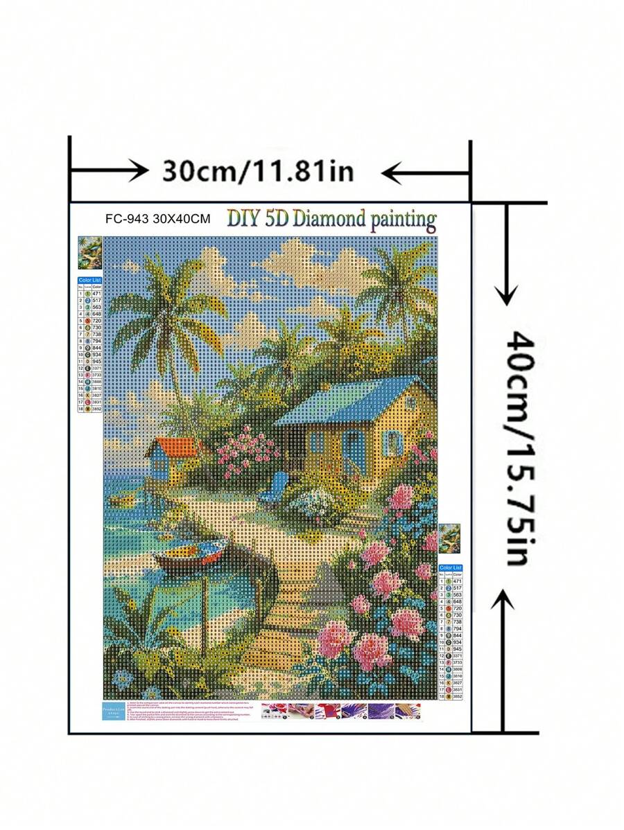 DIY Diamond Painting Kit Magic Cube Full Drill [1 Set], 30*40cm