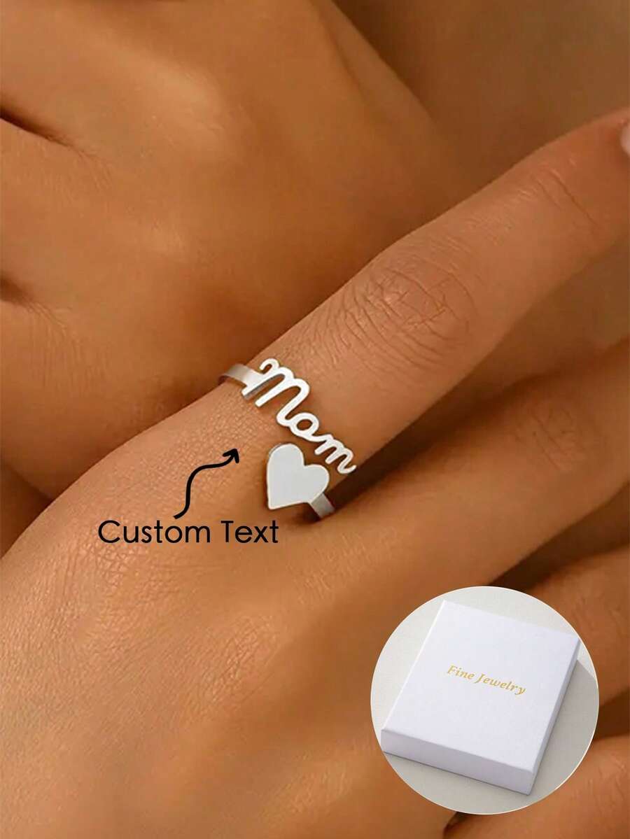 1 Tên thời trang và được cá nhân hóa, chữ cái và số tiếng Anh, nhẫn hình trái tim có thể điều chỉnh, quà tặng hoàn hảo, trang sức hàng ngày của phụ nữ, nhẫn hình trái tim, phong cách thanh lịch tối giản, quà tặng chương trình tài năng, phụ kiện sinh nhật phong cách trung tính, quà tặng Giáng sinh thời trang cho gia đình, quà tặng Ngày của Cha, cổ điển đơn giản, thích hợp để đeo hàng ngày và làm quà tặng, trang sức Ngày của Mẹ, thích hợp cho mọi mùa - Bạc - Xem 1