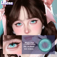 Lalens Halloween Costume Green Colored Contact Lenses, Christmas Magic New Green Colored Contacts, Anime Cosplay Colored Contacts, Disposable Colored Contacts - Blue - View 6