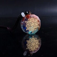 1 件 Sri Yantra Energy Orgonite 项链，脉轮 Orgone 吊坠 Aura 珠宝，男女通用 - 奧根項鍊 - 查看 14