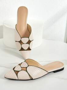 New Hollow Toe Slip-On Flat Sandals For Women, Summer French Fashion Design