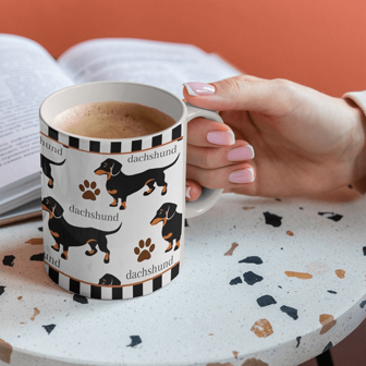 1pc Cute Dachshund Themed Ceramic Coffee Mug/Tea Cup, Stylish Inspirational Gift For Friend, Birthday, Anniversary, Holiday, Party, Suitable For Coffee, Breakfast, Milk Tea, Etc.